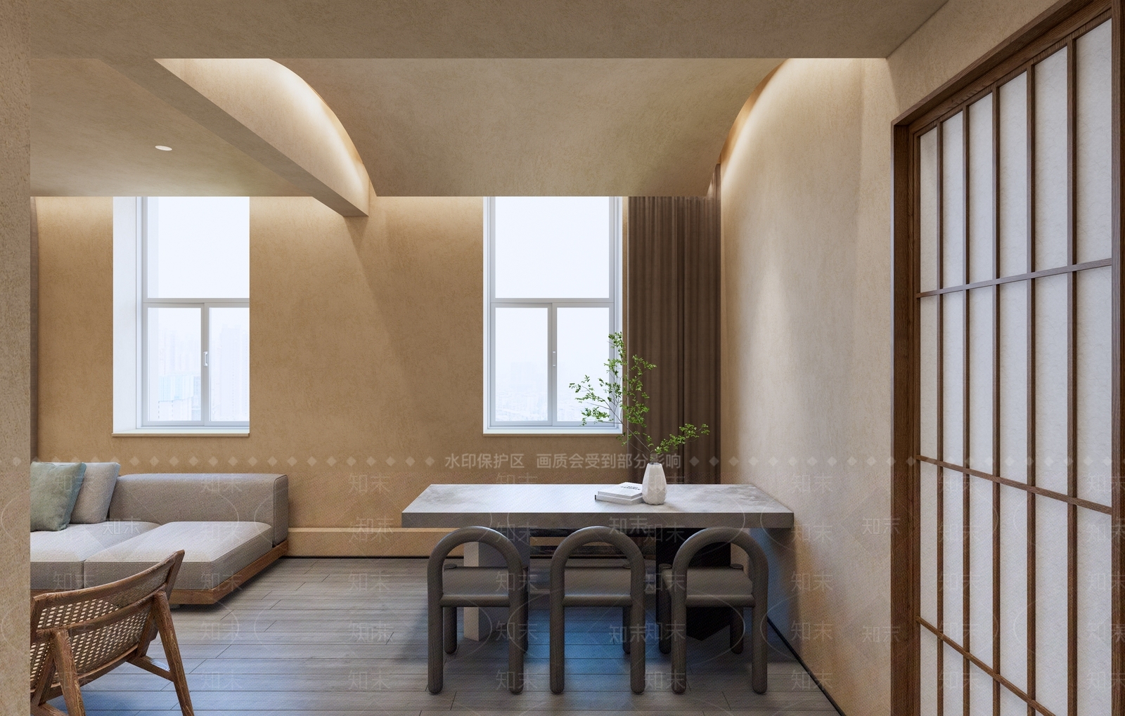 侘寂休息区SU模型下载【ID:1129790685】
