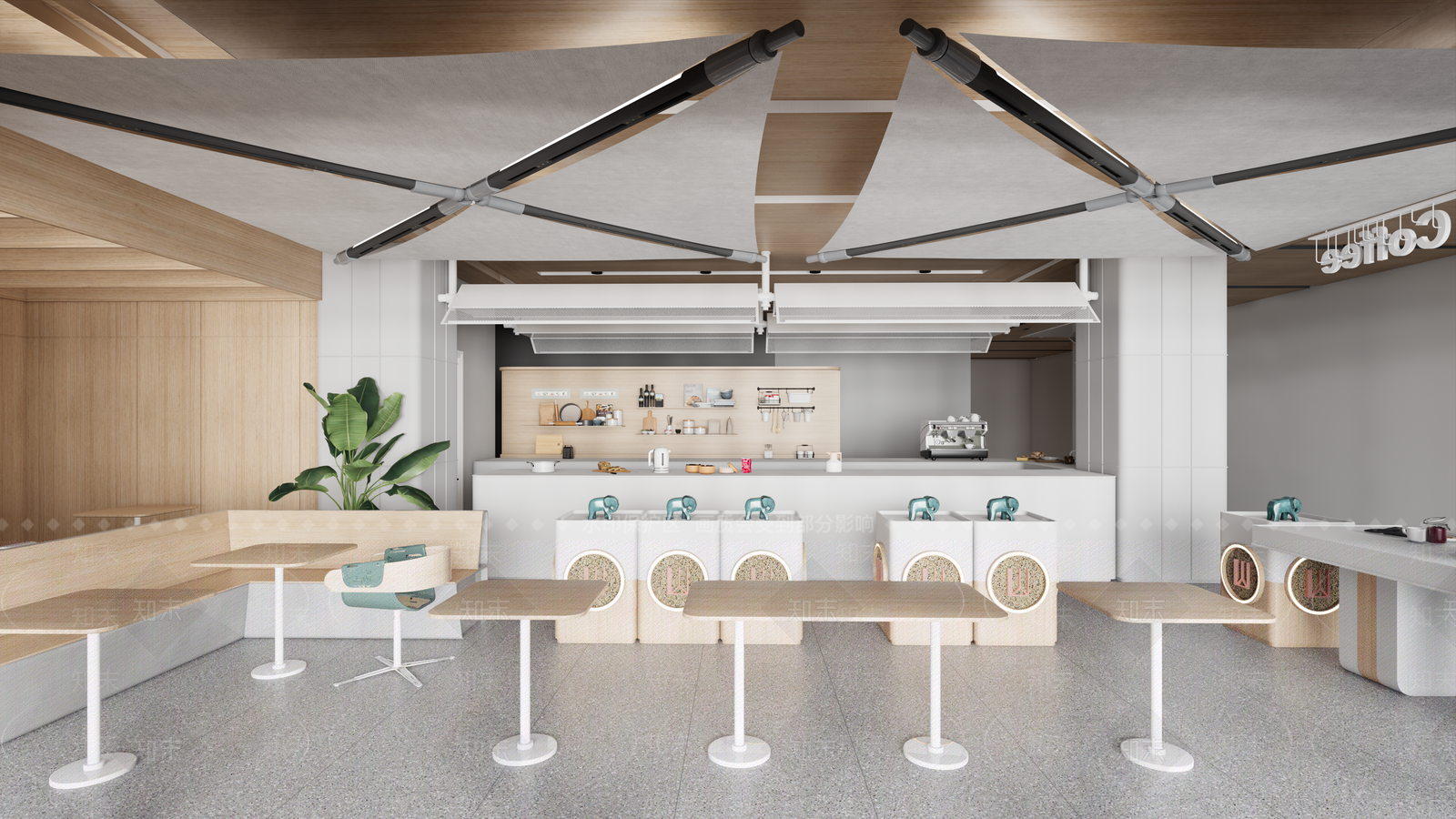 现代奶茶店SU模型草图