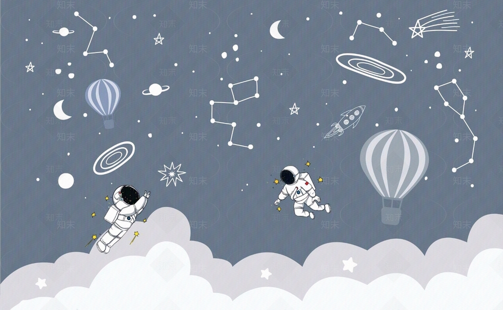 现代儿童宇航员壁纸贴图下载【ID:1129795398】