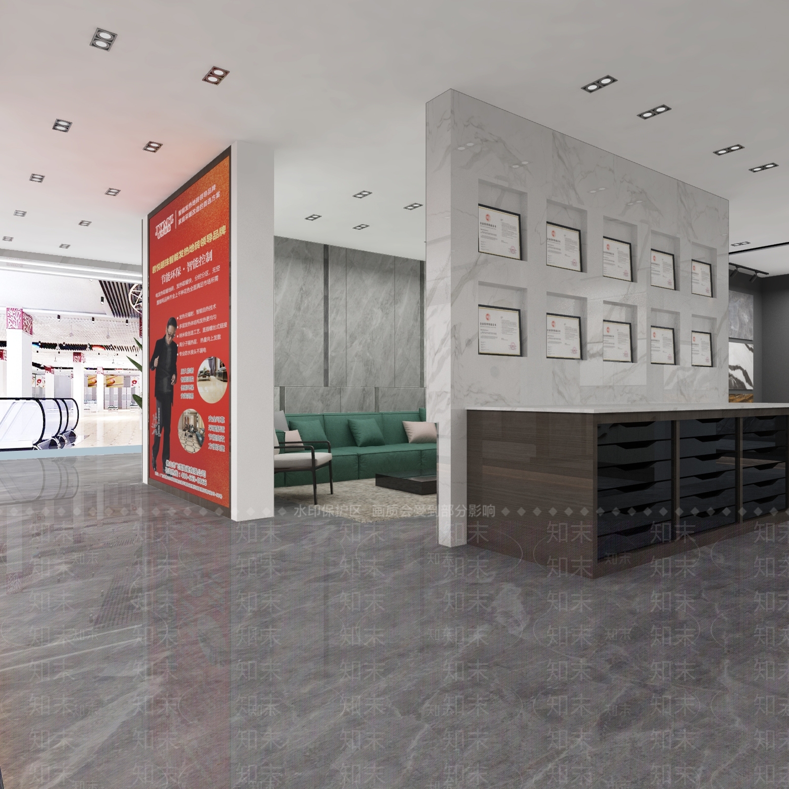 现代瓷砖专卖店3D模型下载【ID:1129795798】
