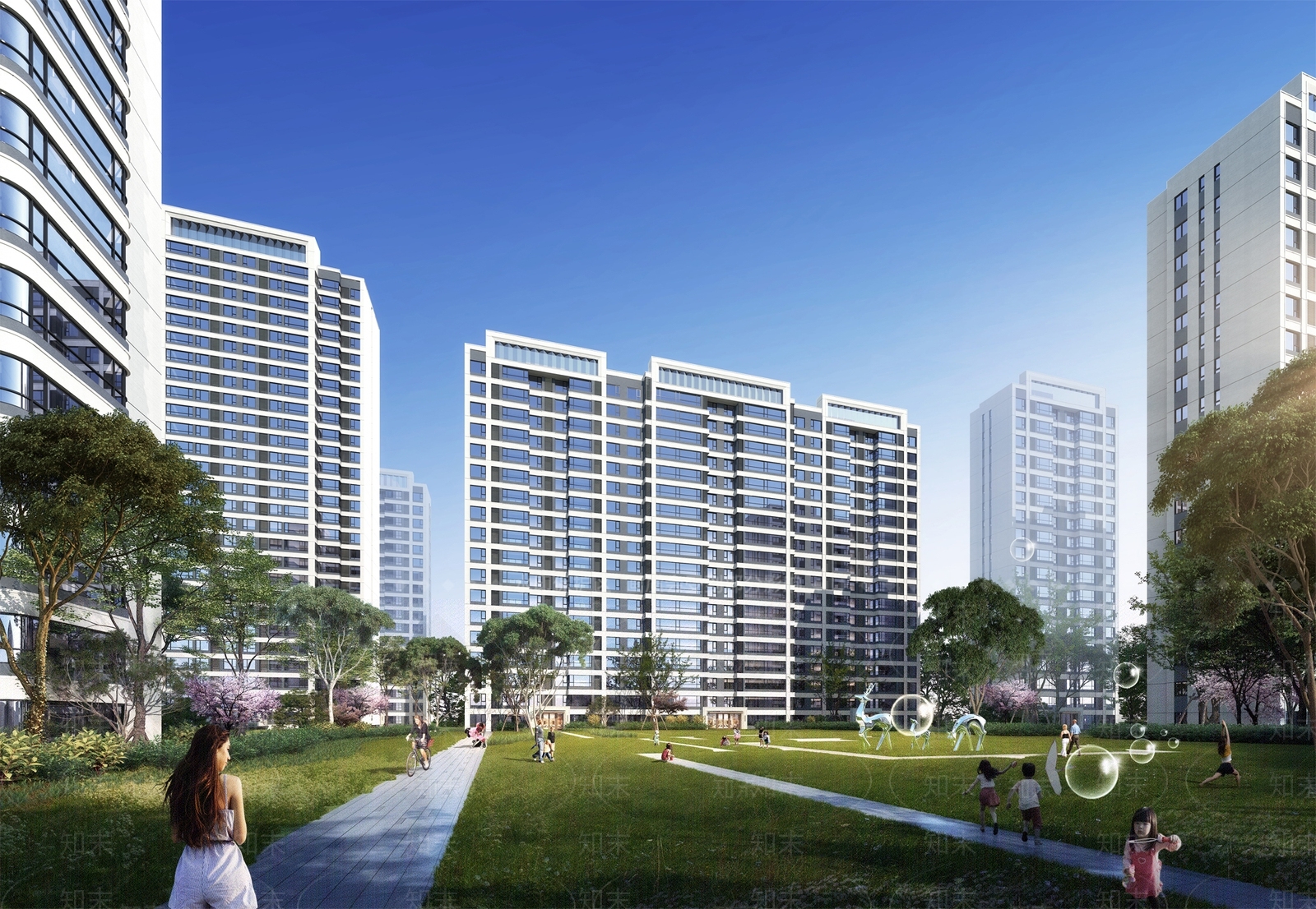 现代简约小高层住宅SU模型下载【ID:1129797225】