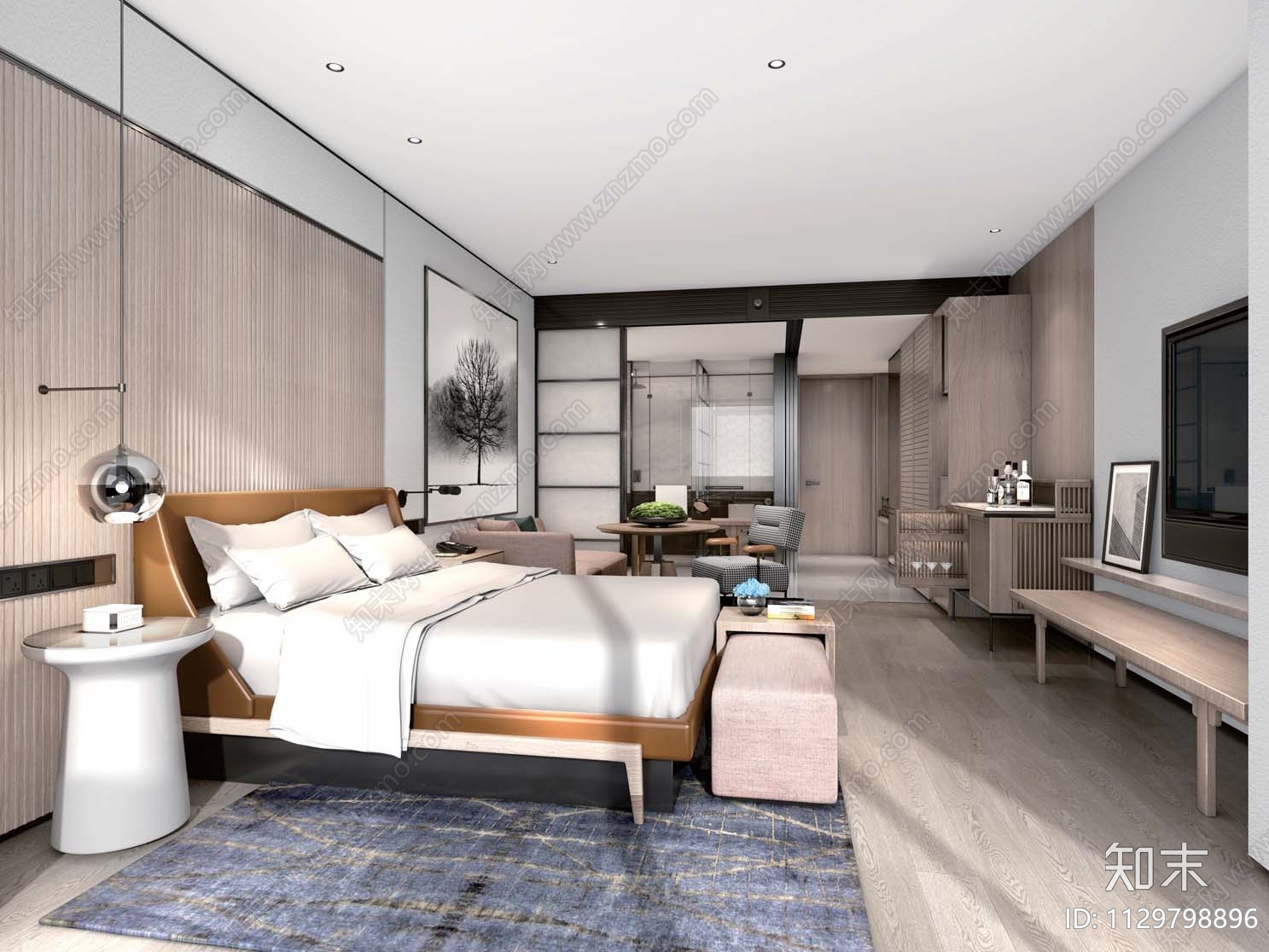 PLD肇庆喜来登客房过道效果图概念方案物料清单施工图下载【ID:1129798896】