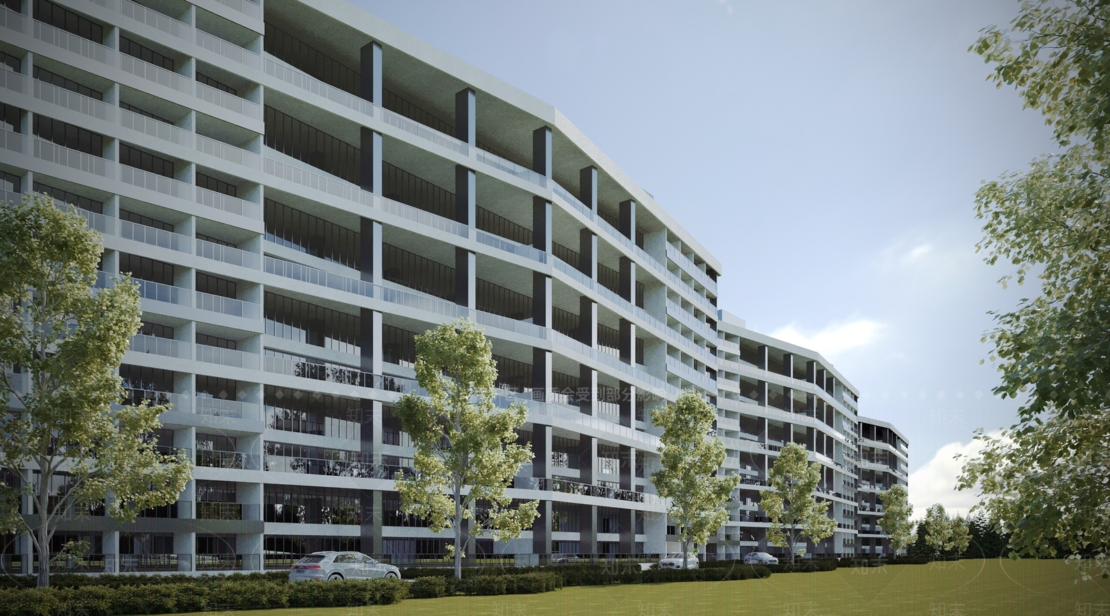 现代办公楼建筑3D模型下载【ID:1129932744】