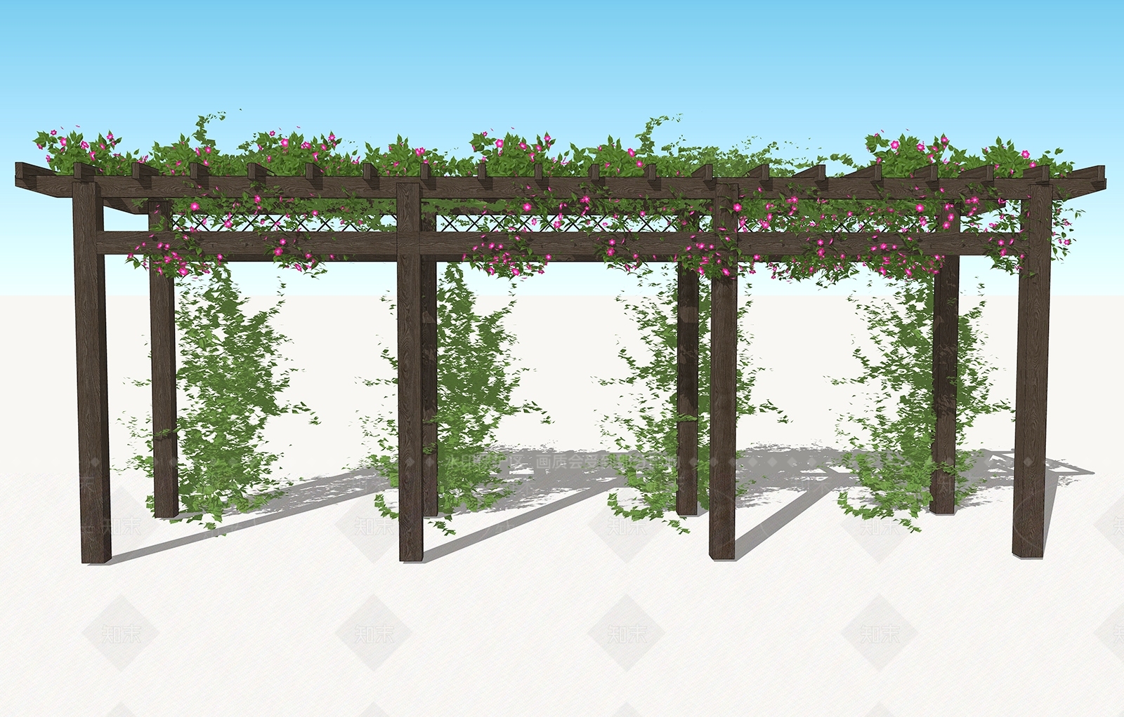 庭院爬藤花卉绿植SU模型下载【ID:1129804770】