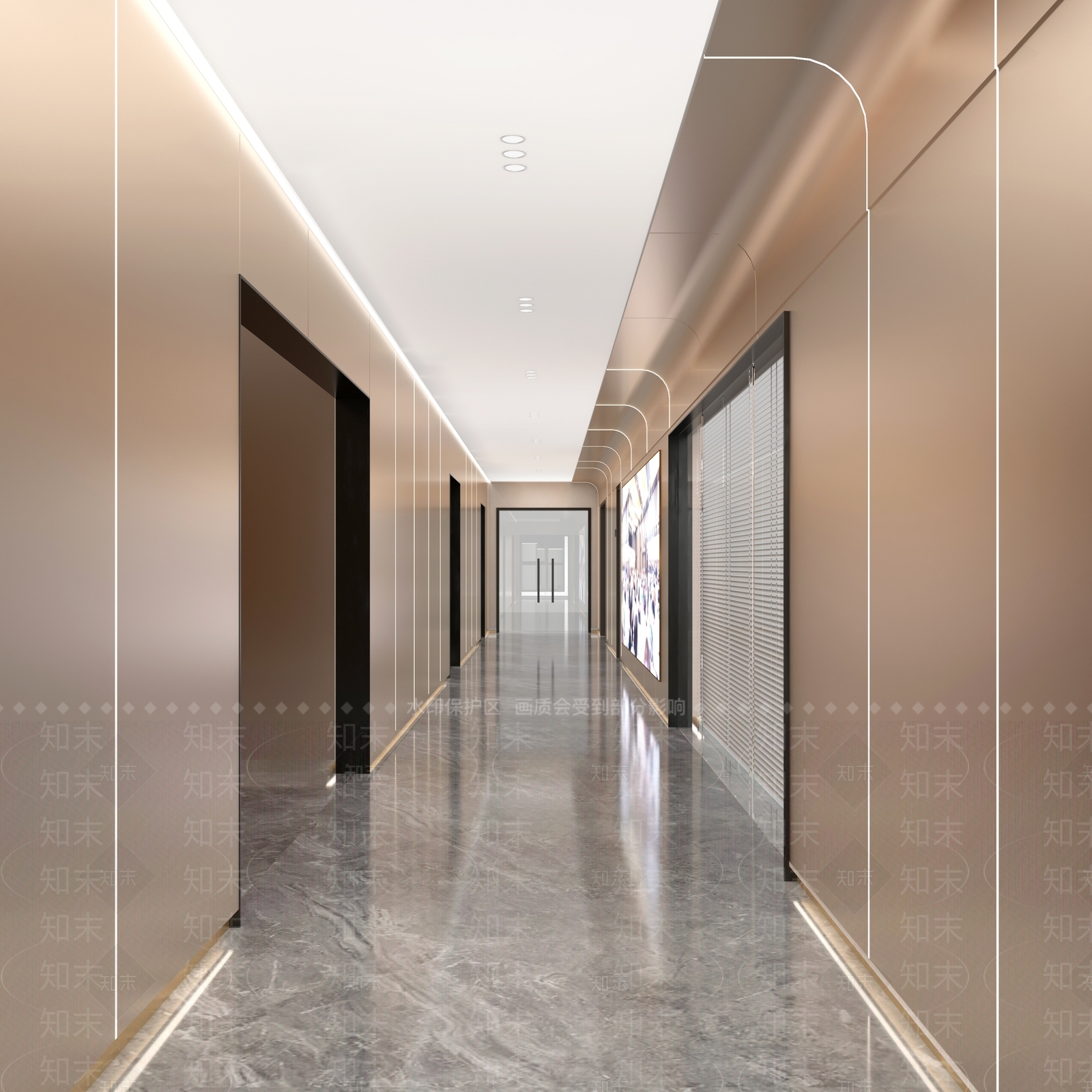 现代办公过道走廊3D模型下载【ID:1129805992】