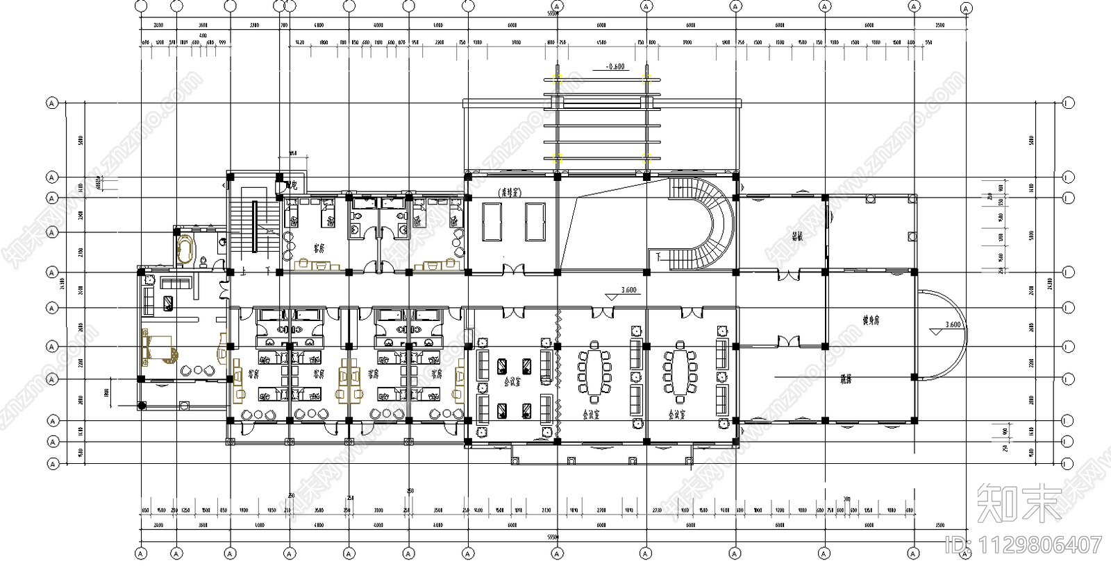 某小区会所建筑施工图下载【ID:1129806407】