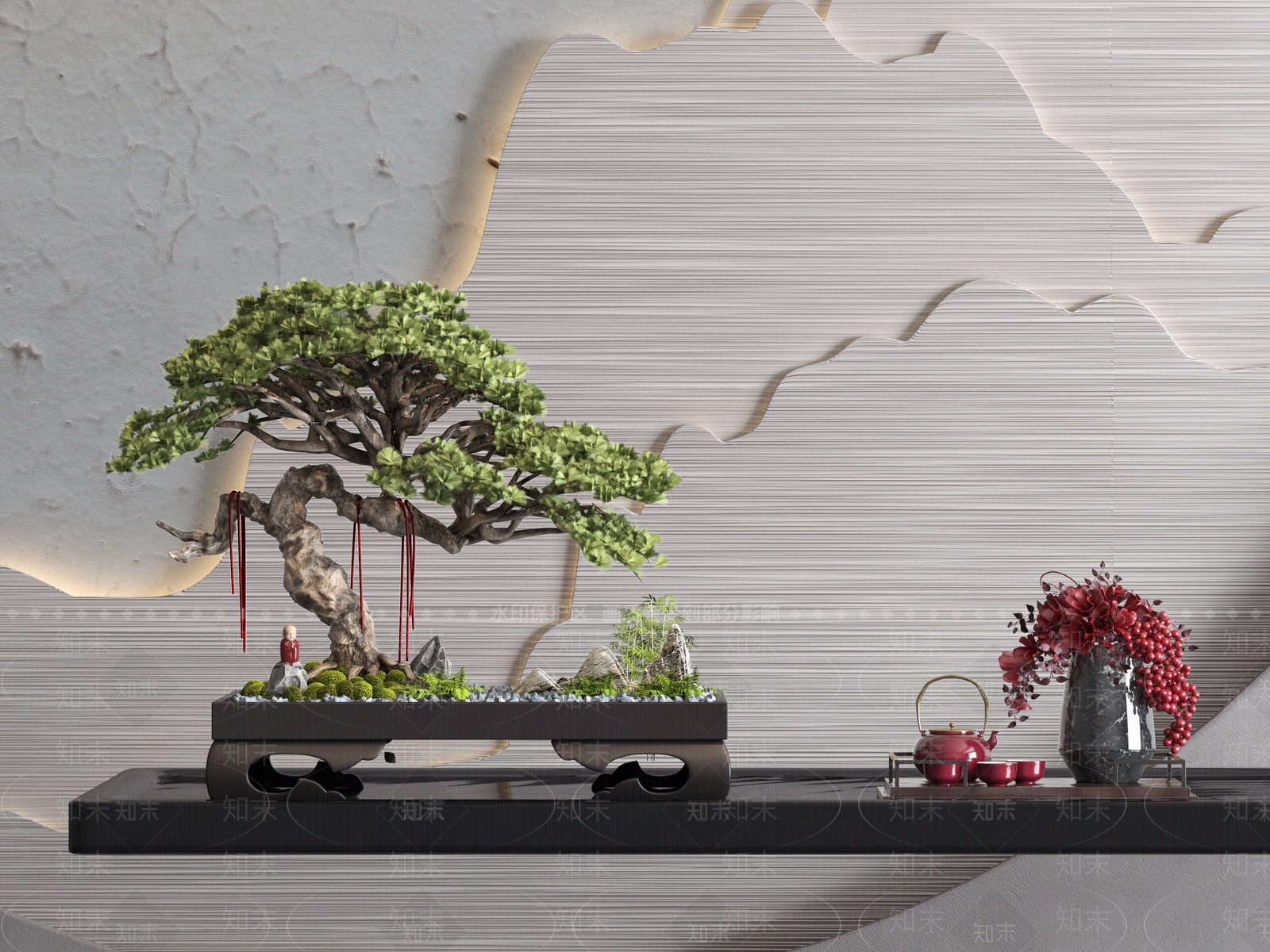 松树盆景SU模型下载【ID:1129810129】