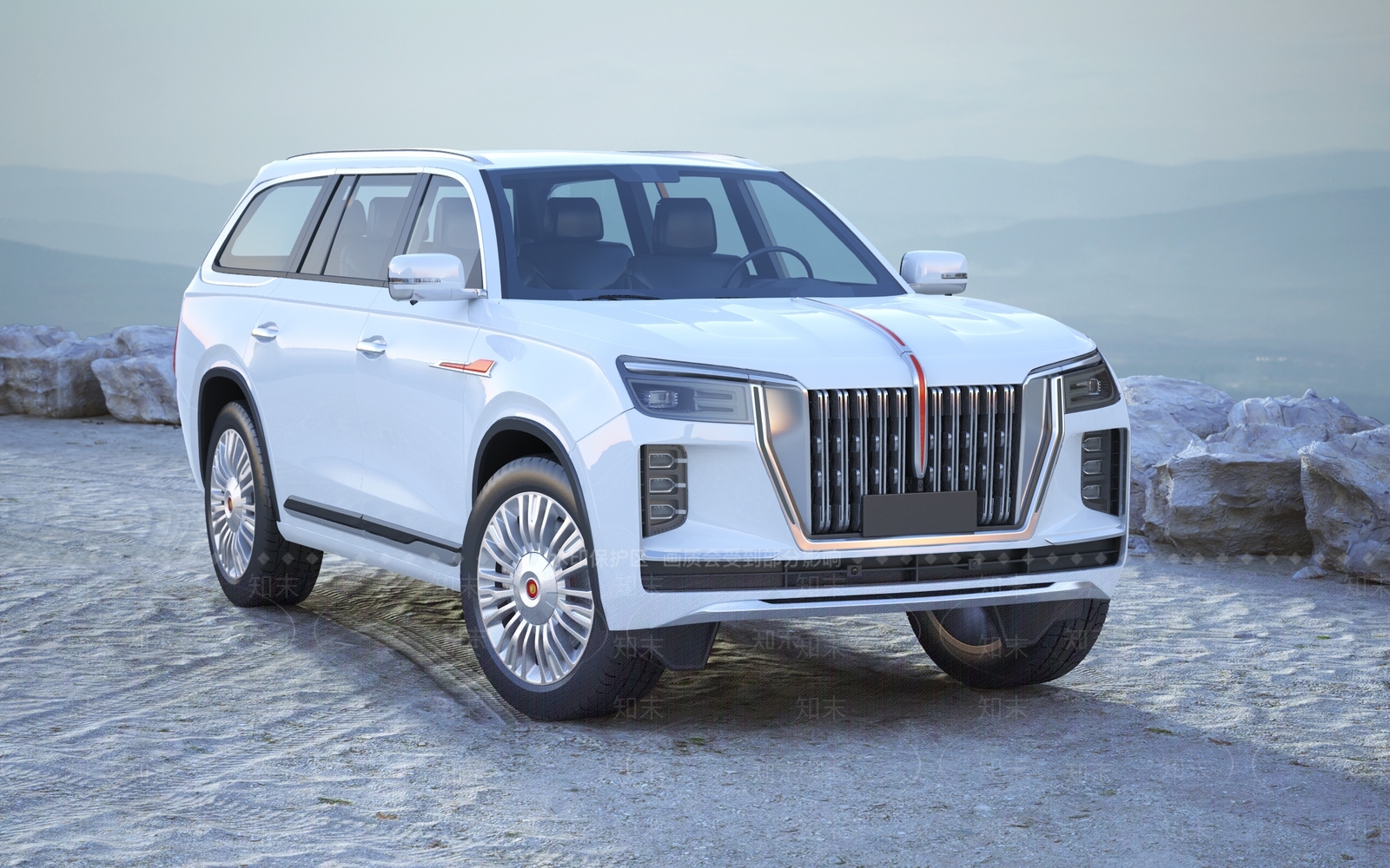 白色红旗汽车3D模型下载【ID:1129810473】