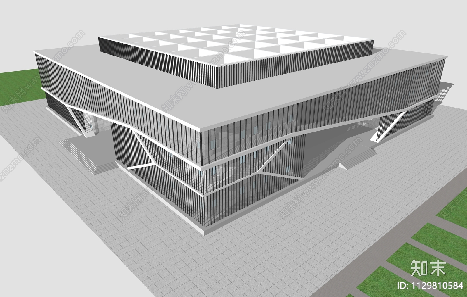 现代文化场馆SU模型下载【ID:1129810584】