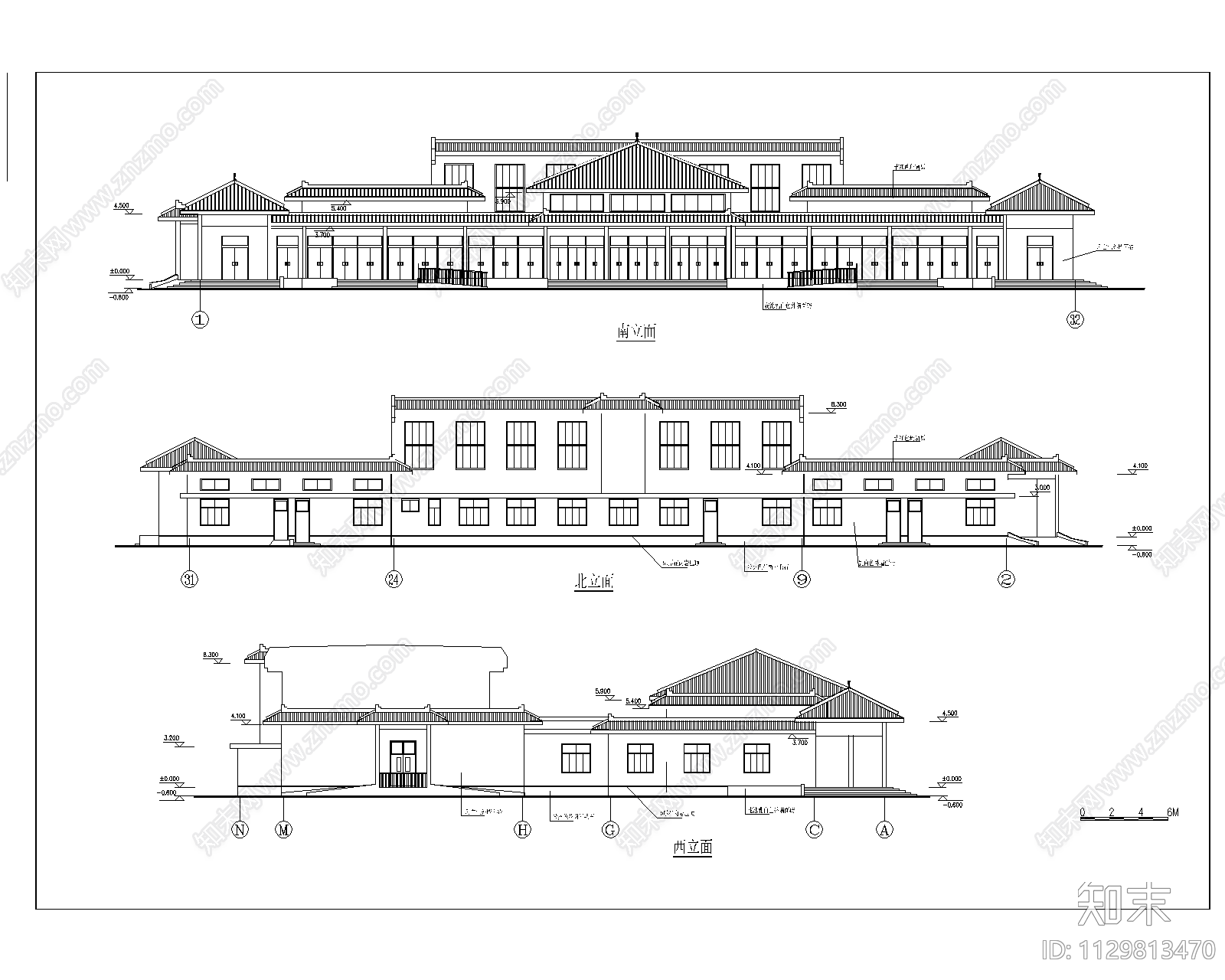 殡仪馆全套建筑设计cad施工图下载【ID:1129813470】