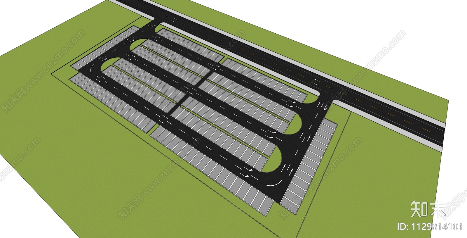 现代停车场SU模型下载【ID:1129814101】