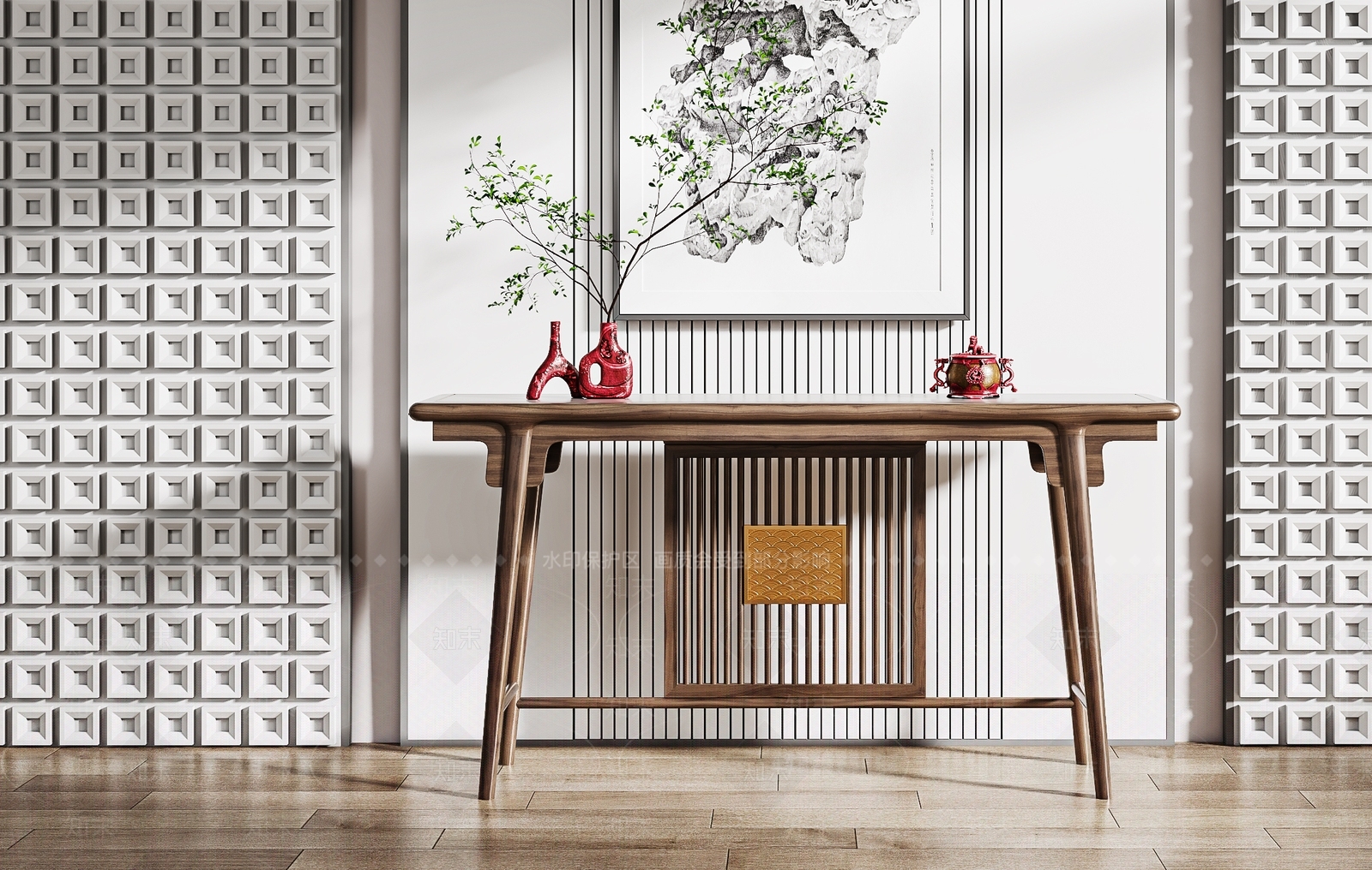 新中式端景条案3D模型下载【ID:1129818221】