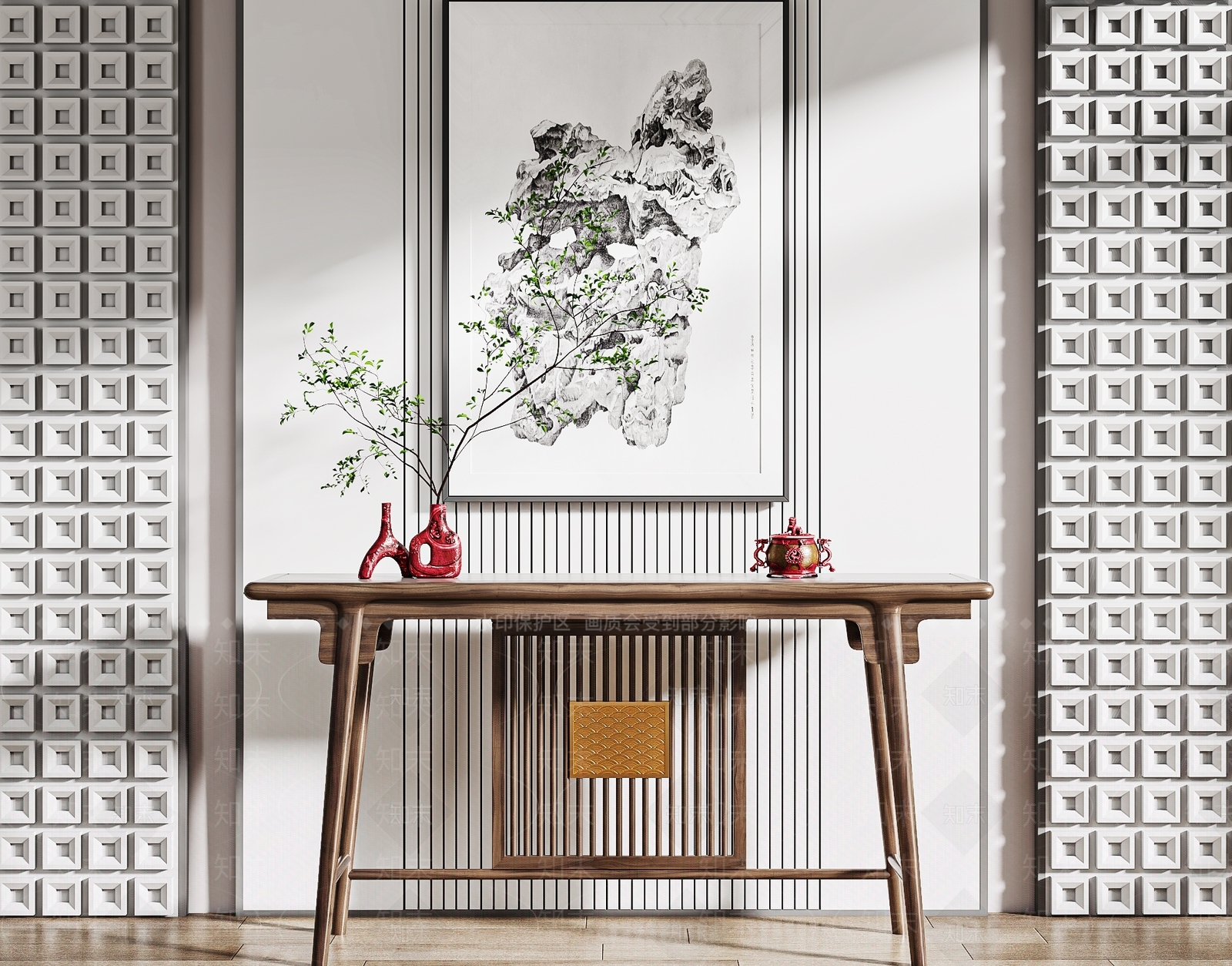 新中式端景条案3D模型下载【ID:1129818221】