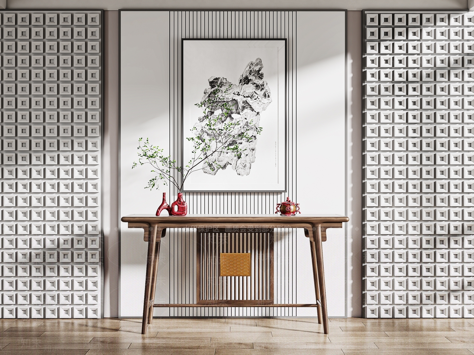 新中式端景条案3D模型下载【ID:1129818221】