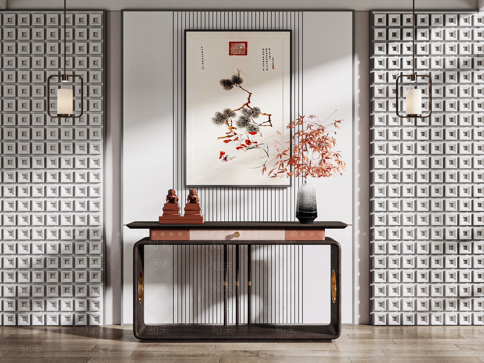 新中式端景条案3D模型下载【ID:1129818276】