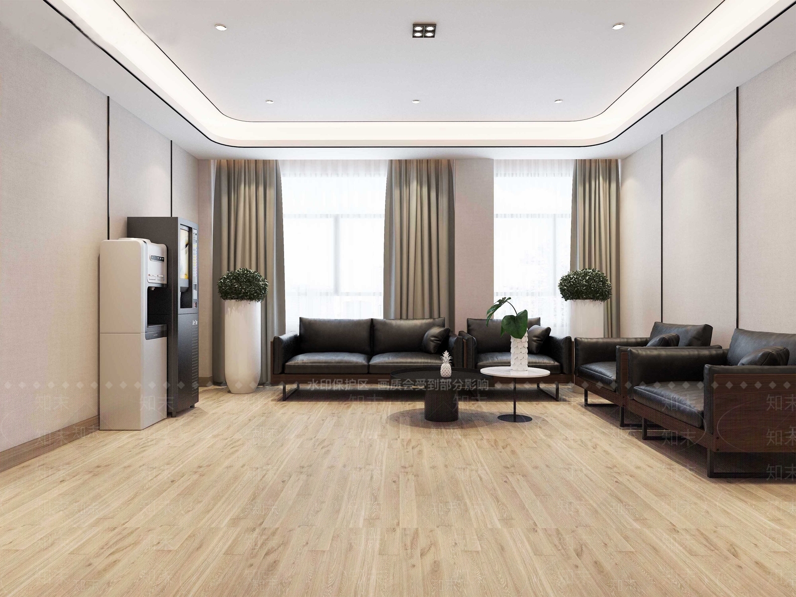 新中式办公区接待室3D模型下载【ID:1129821923】