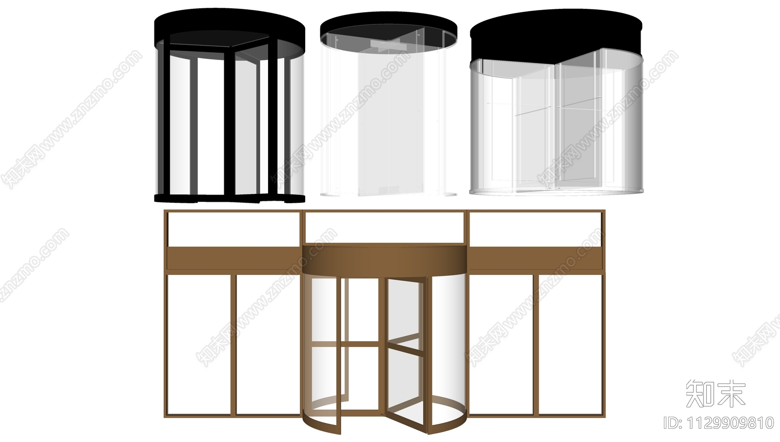 现代酒店旋转门SU模型下载【ID:1129909810】