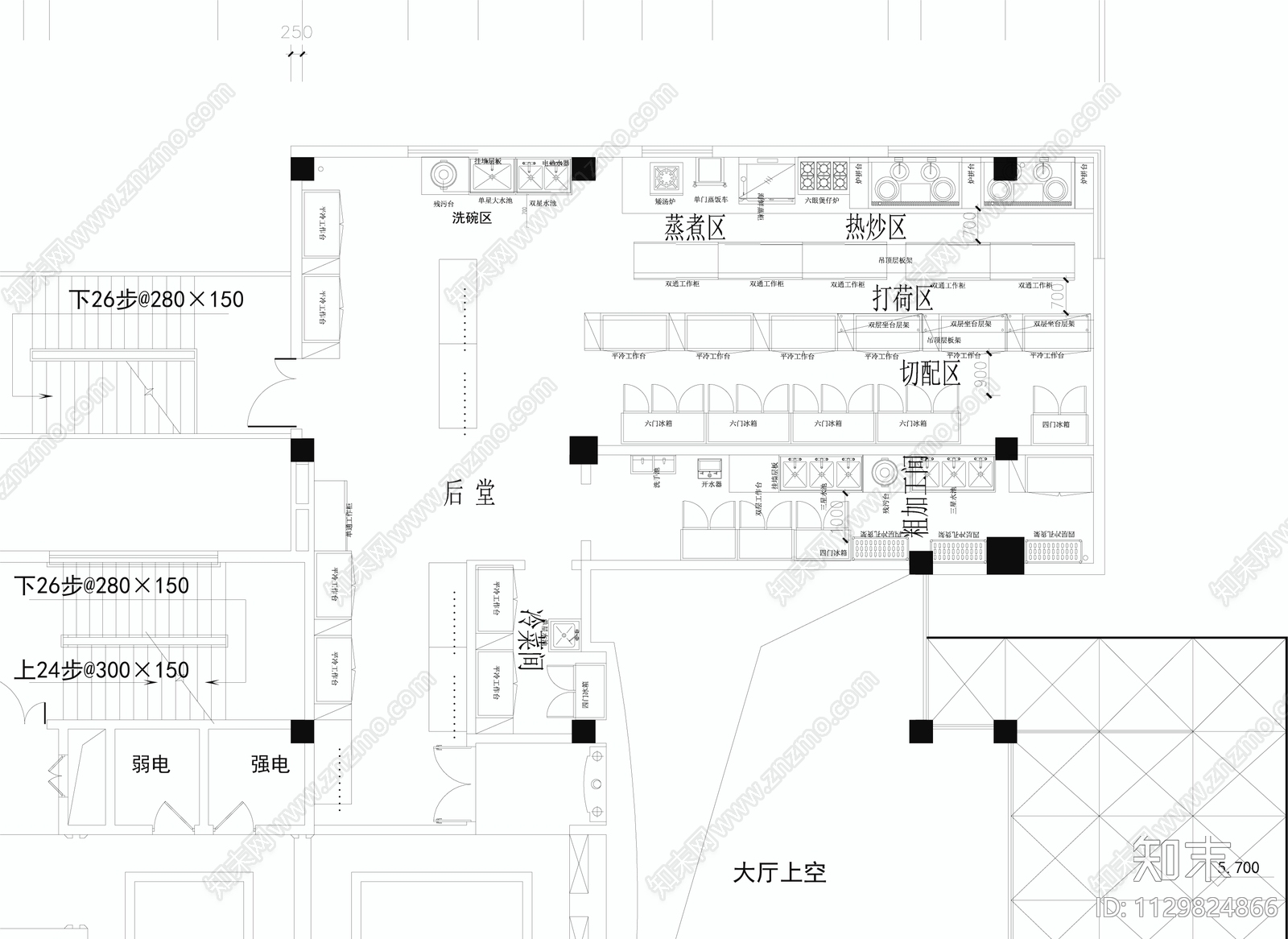 上市公司宴会厅详细后堂cad施工图下载【ID:1129824866】