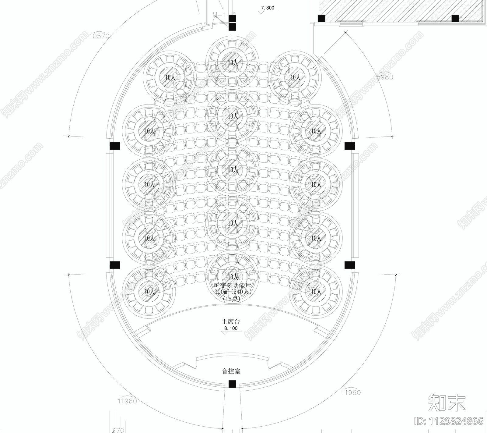 上市公司宴会厅详细后堂cad施工图下载【ID:1129824866】