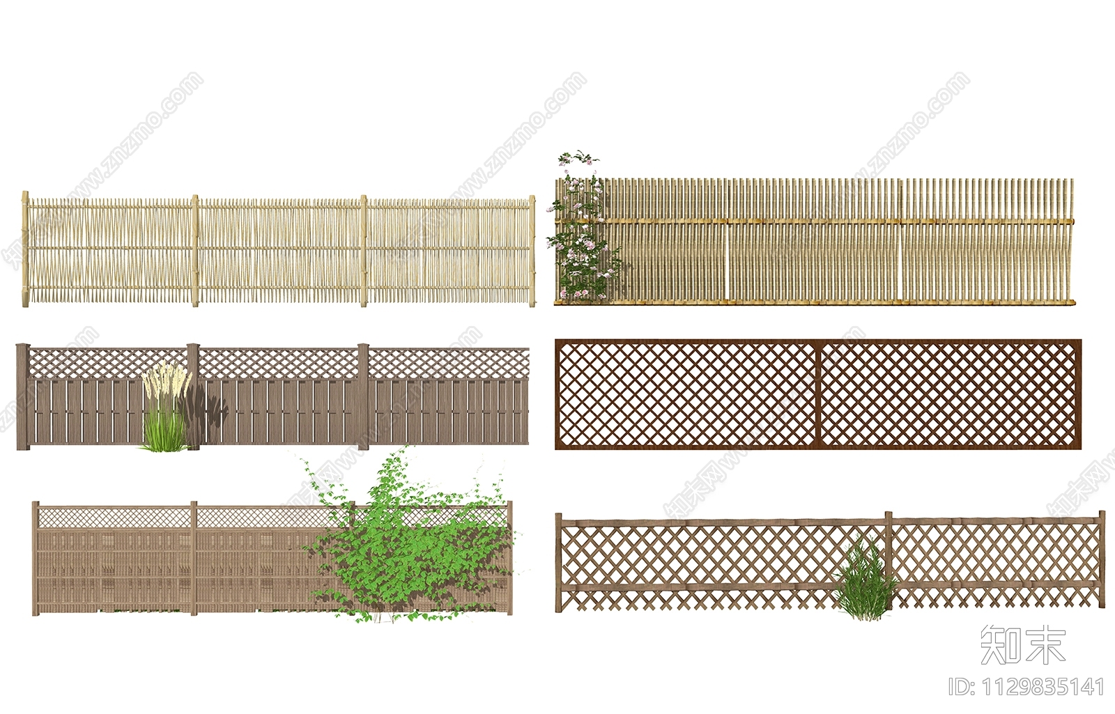 新中式竹篱笆SU模型下载【ID:1129835141】