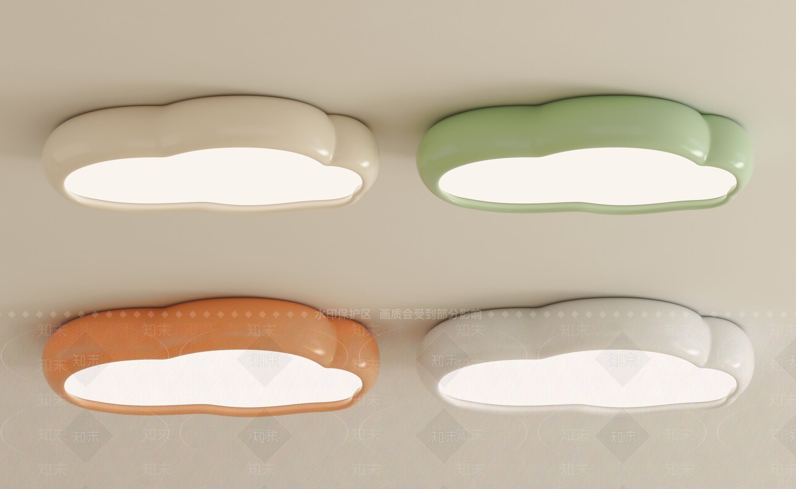 现代吸顶灯3D模型下载【ID:1129839769】