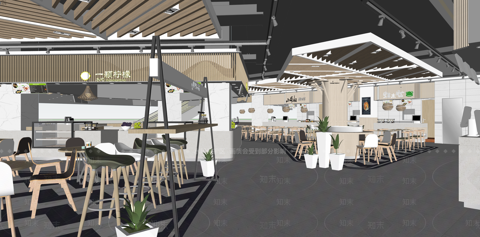 现代快餐店SU模型下载【ID:1129840312】