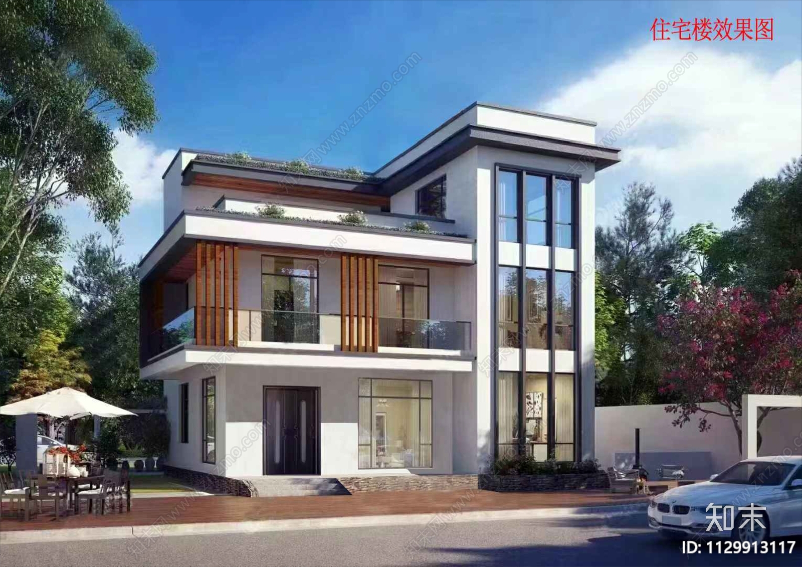 3层现代自建房施工图下载【ID:1129913117】