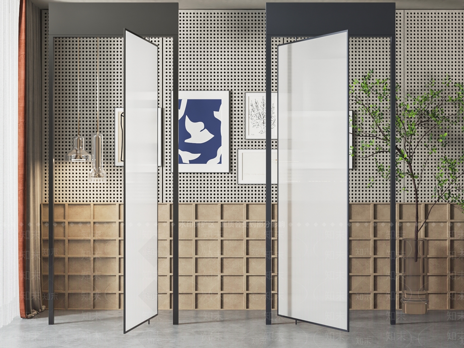 现代长虹玻璃旋转门3D模型下载【ID:1129841568】