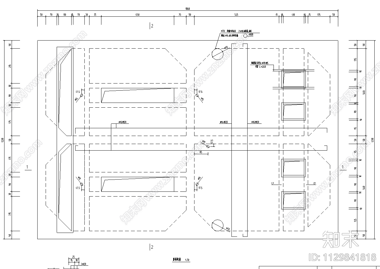 沉井式污水泵站结构配筋图施工图下载【ID:1129841818】