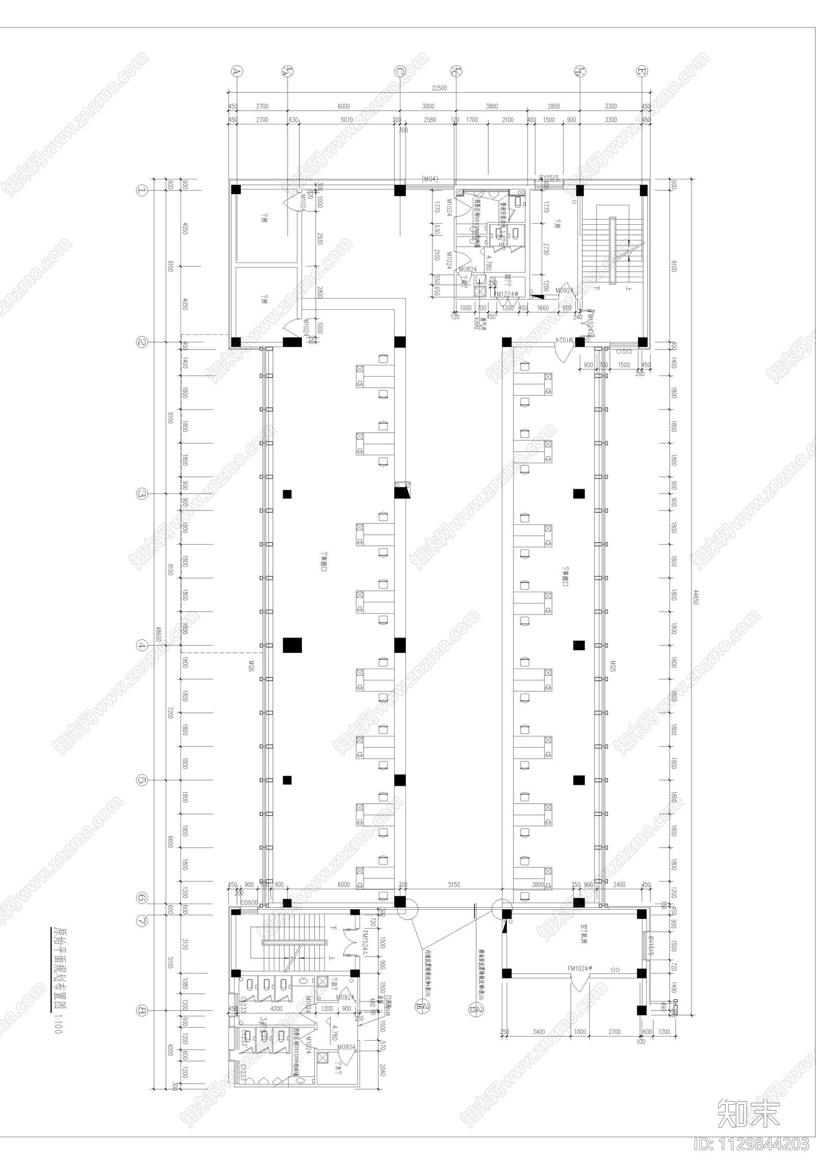 行政服务办事大厅室内cad施工图下载【ID:1129844203】