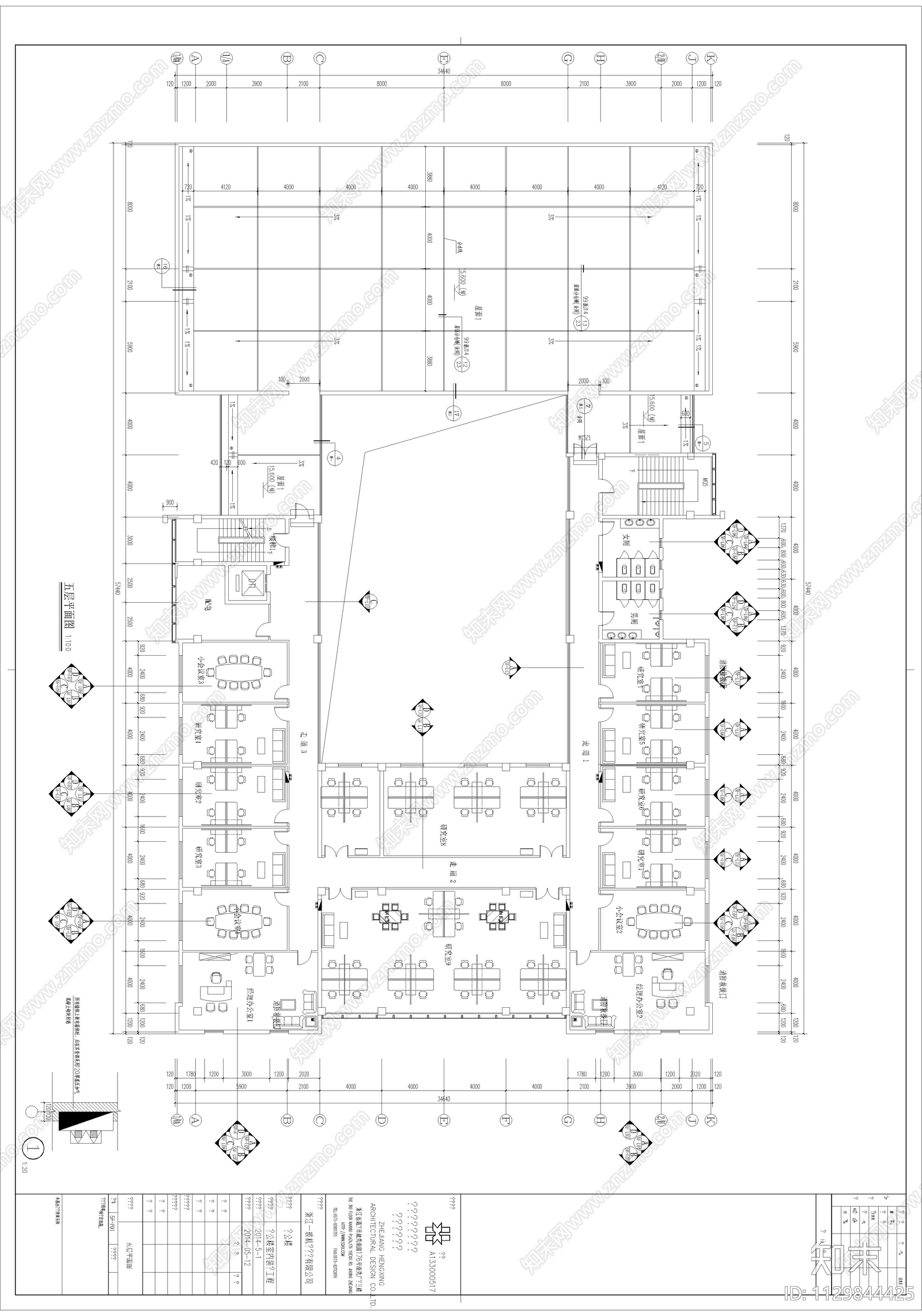 6450平米浙江一玻机电设备有限公司办公楼室内cad施工图下载【ID:1129844425】