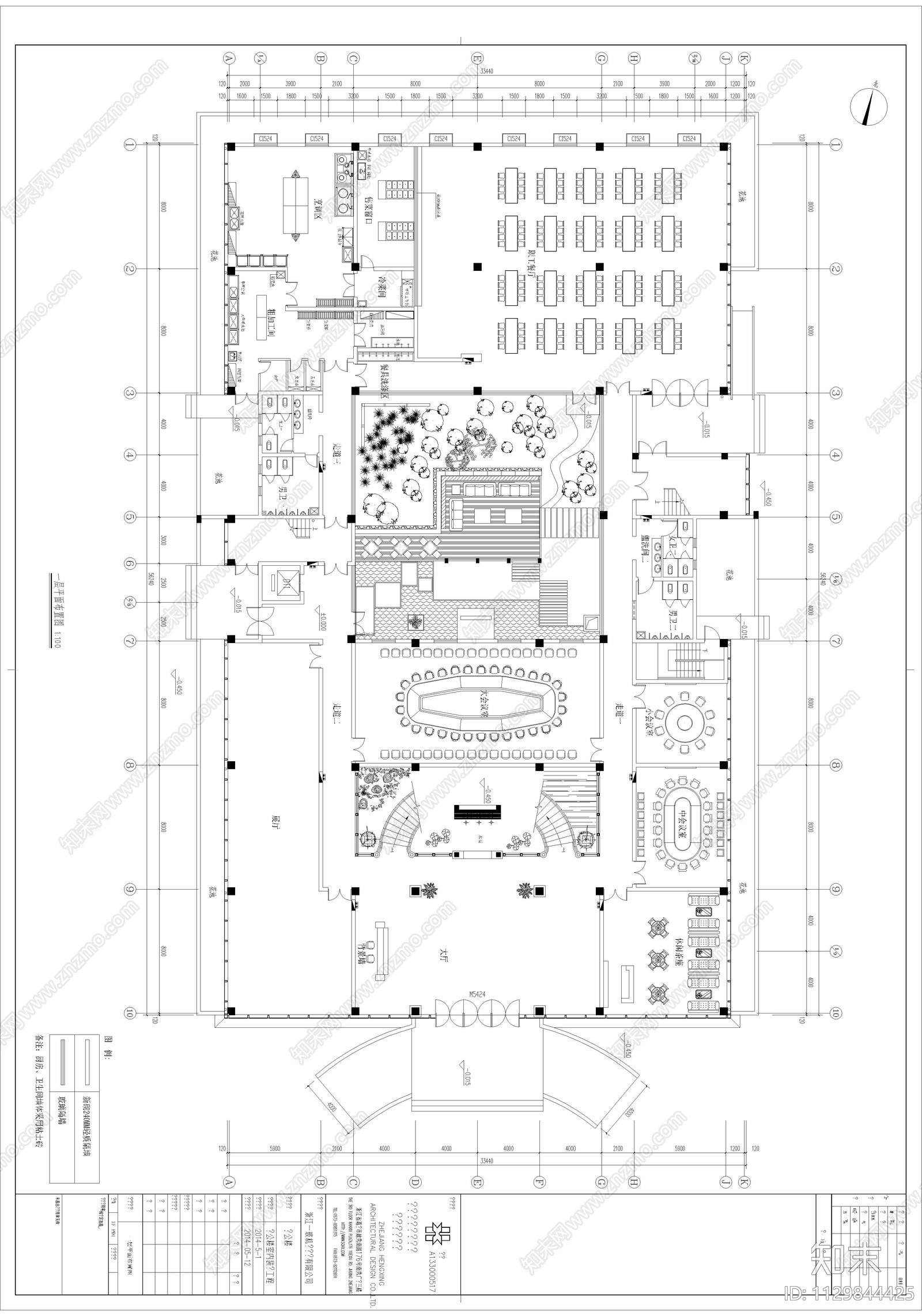 6450平米浙江一玻机电设备有限公司办公楼室内cad施工图下载【ID:1129844425】