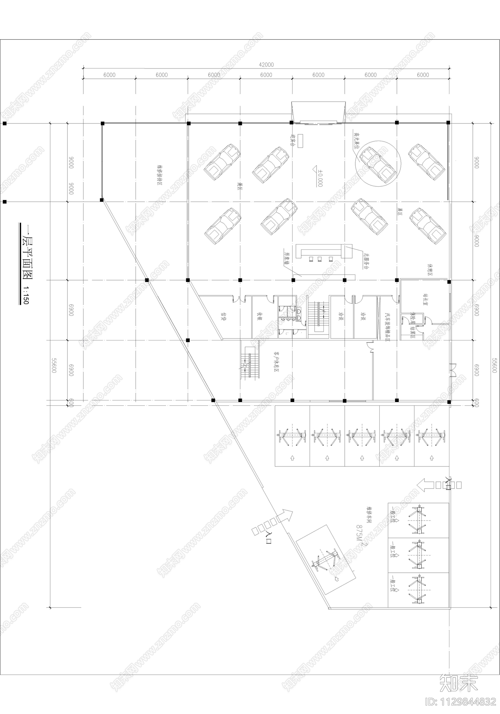 吉利汽车展厅cad施工图下载【ID:1129844832】