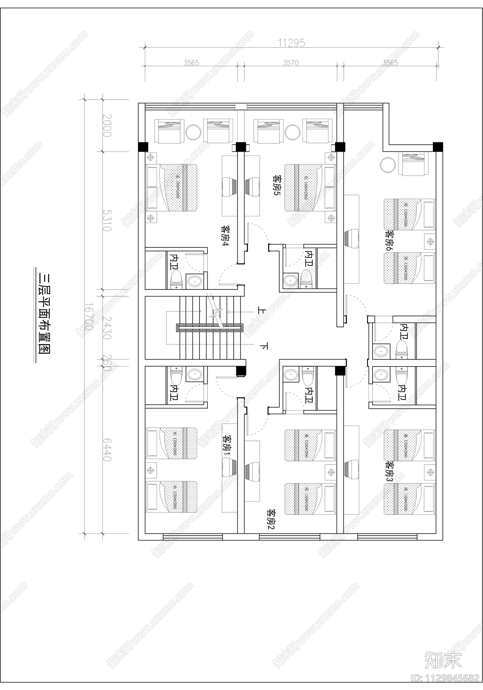 酒楼室内cad施工图下载【ID:1129845682】