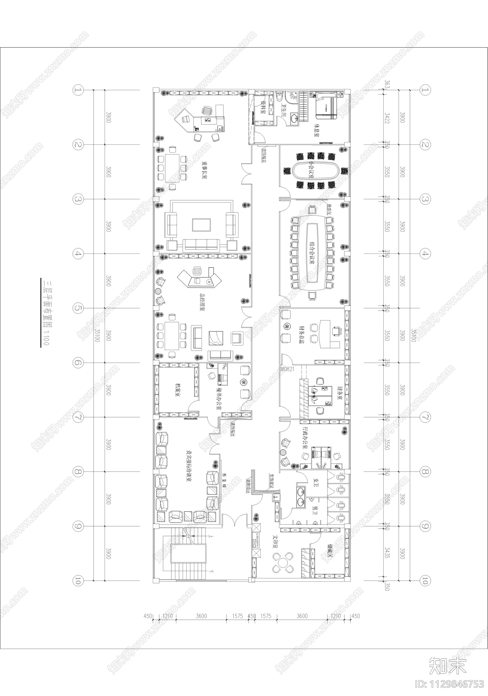 森太化工办公楼室内cad施工图下载【ID:1129846753】