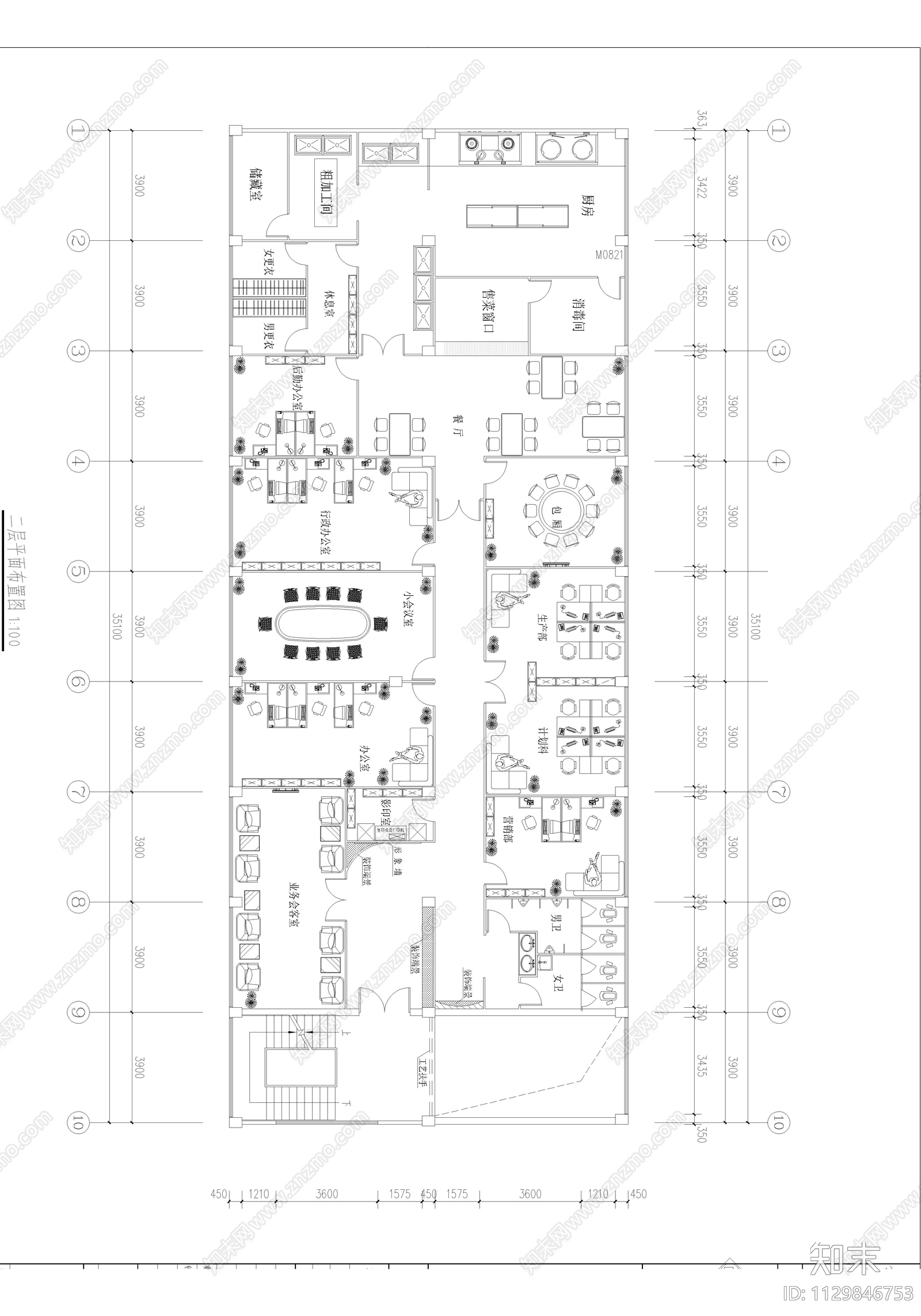 森太化工办公楼室内cad施工图下载【ID:1129846753】