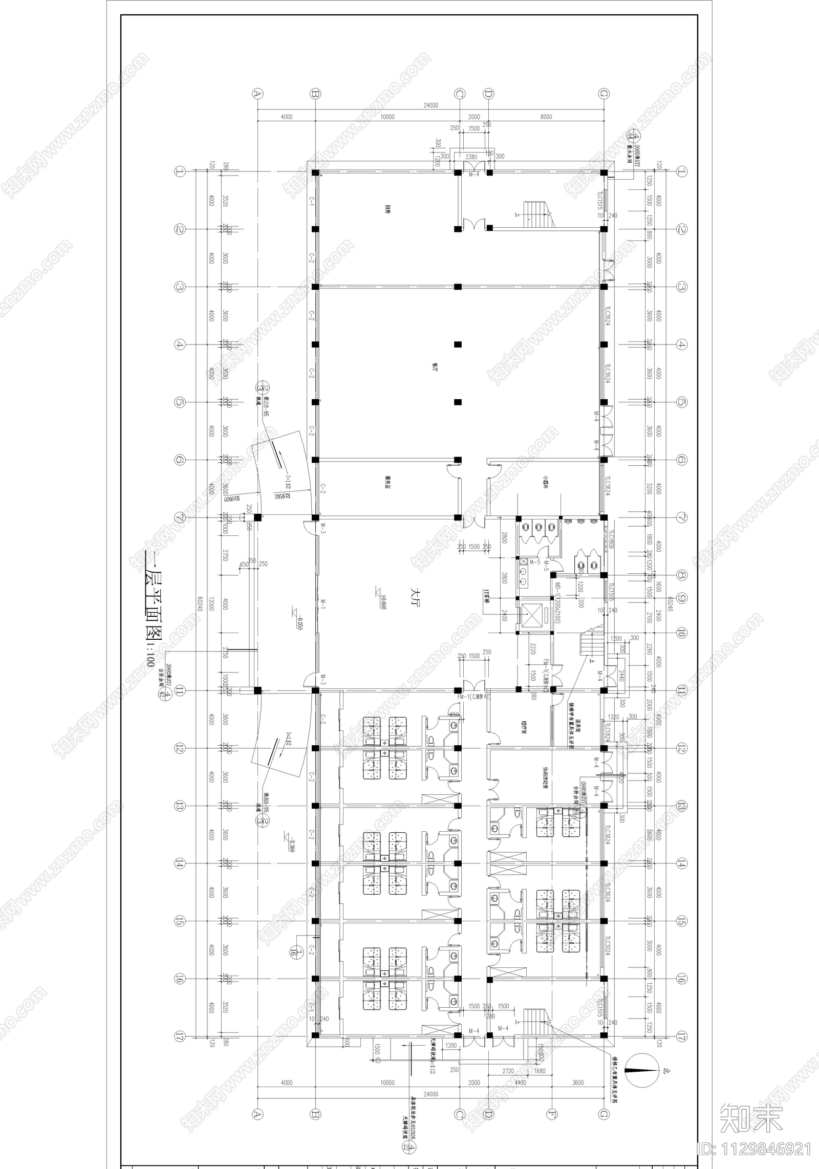 浙江东源电子有限公司办公楼室内cad施工图下载【ID:1129846921】