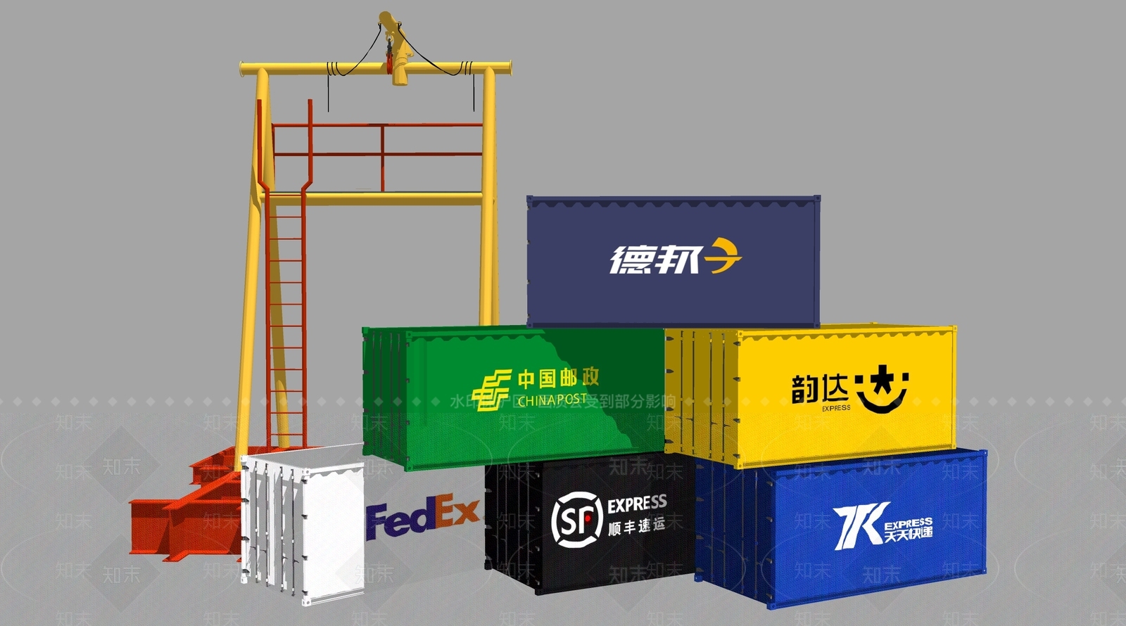 工业loft集装箱SU模型下载【ID:1129847913】