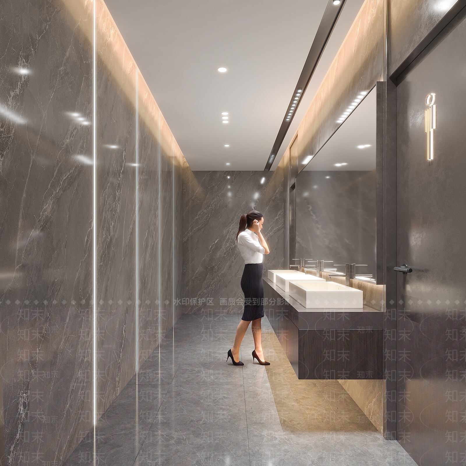 现代公共卫生间3D模型下载【ID:1129854280】
