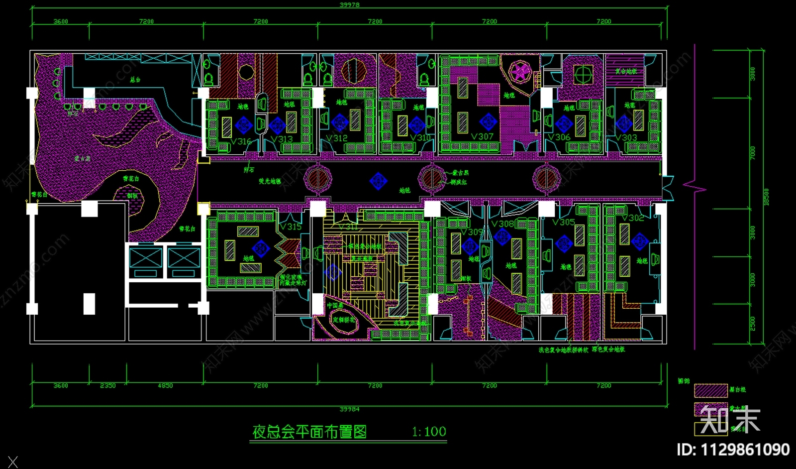 现代高档夜总会全套装修cad施工图下载【ID:1129861090】