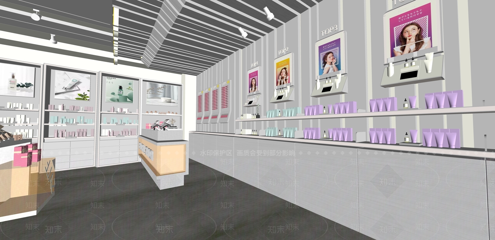 现代化妆品店SU模型下载【ID:1129871754】