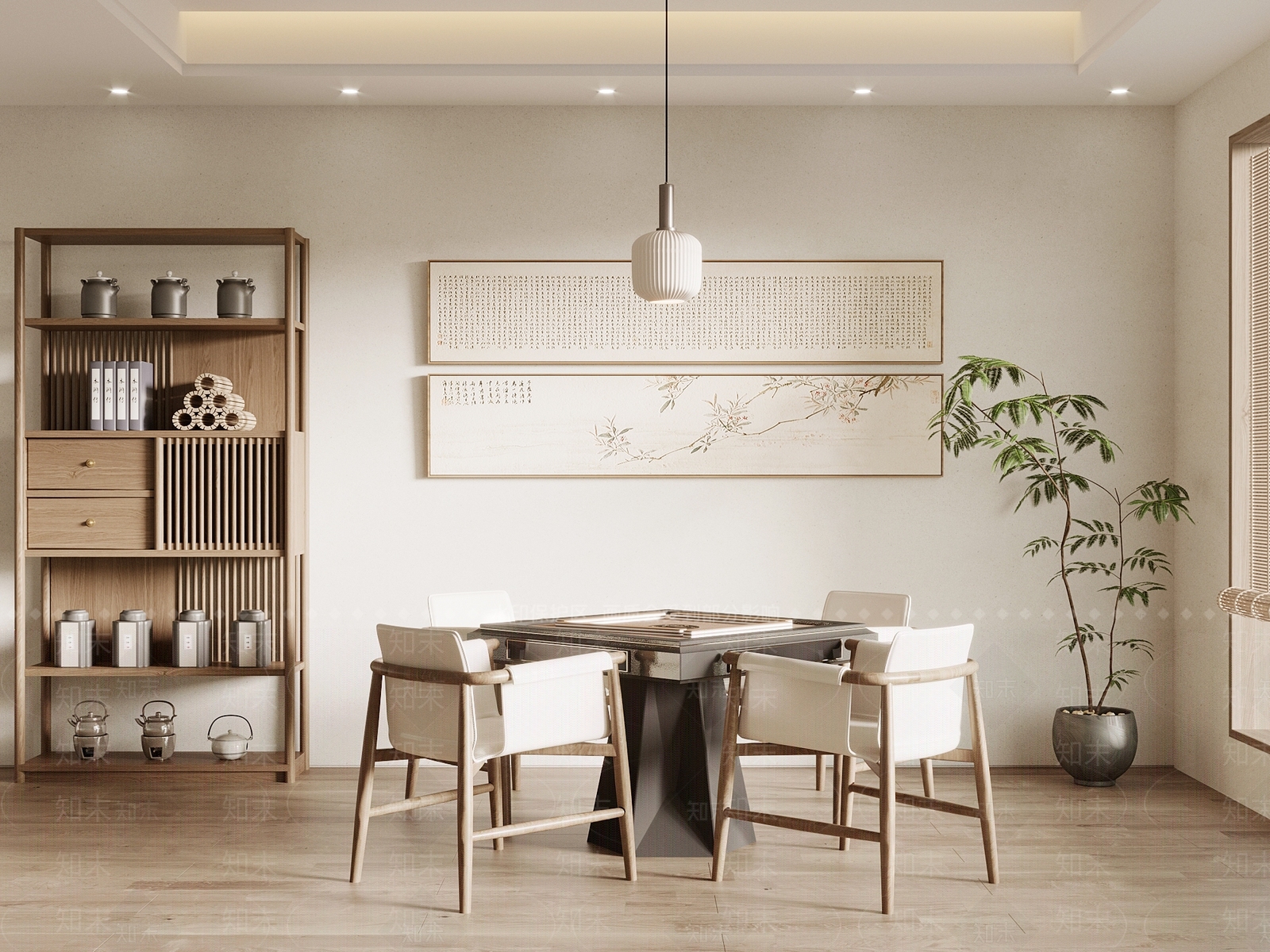 新中式棋牌室SU模型下载【ID:1129875369】
