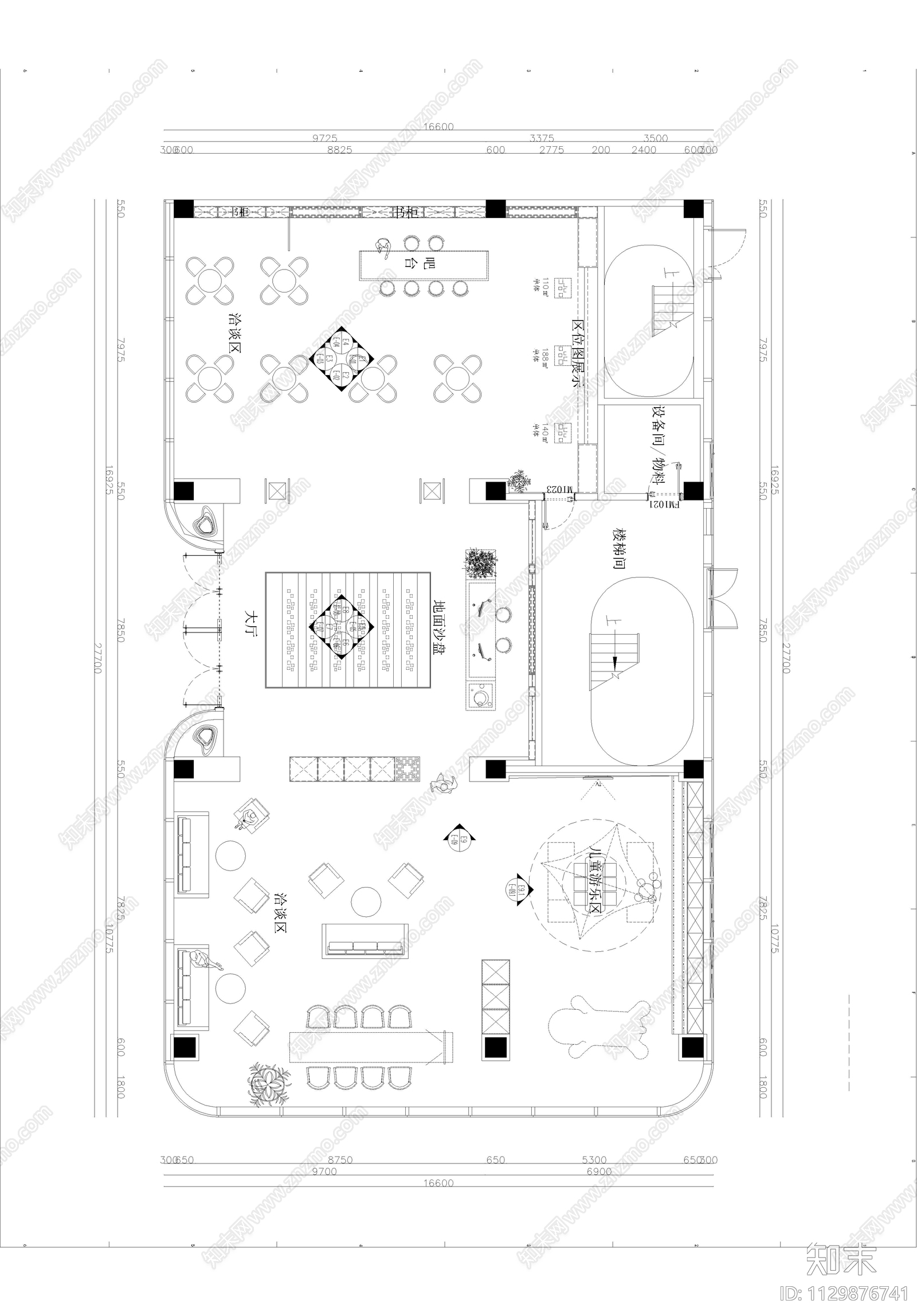 射阳皇庭售楼处效果图cad施工图下载【ID:1129876741】