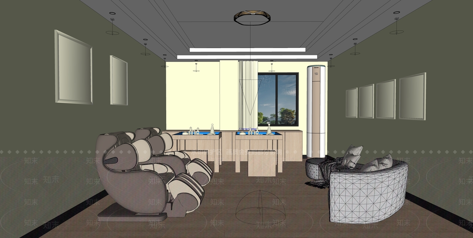 现代休闲娱乐室SU模型下载【ID:1129877829】