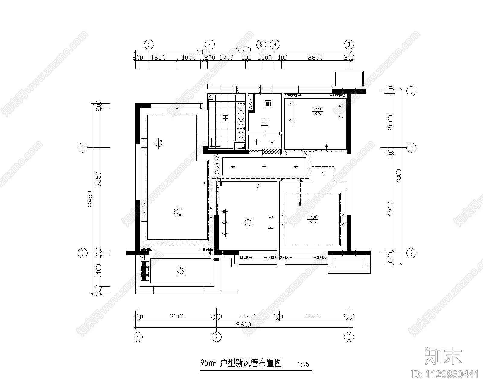 家装室内装修施工图下载【ID:1129880441】_知末案例馆