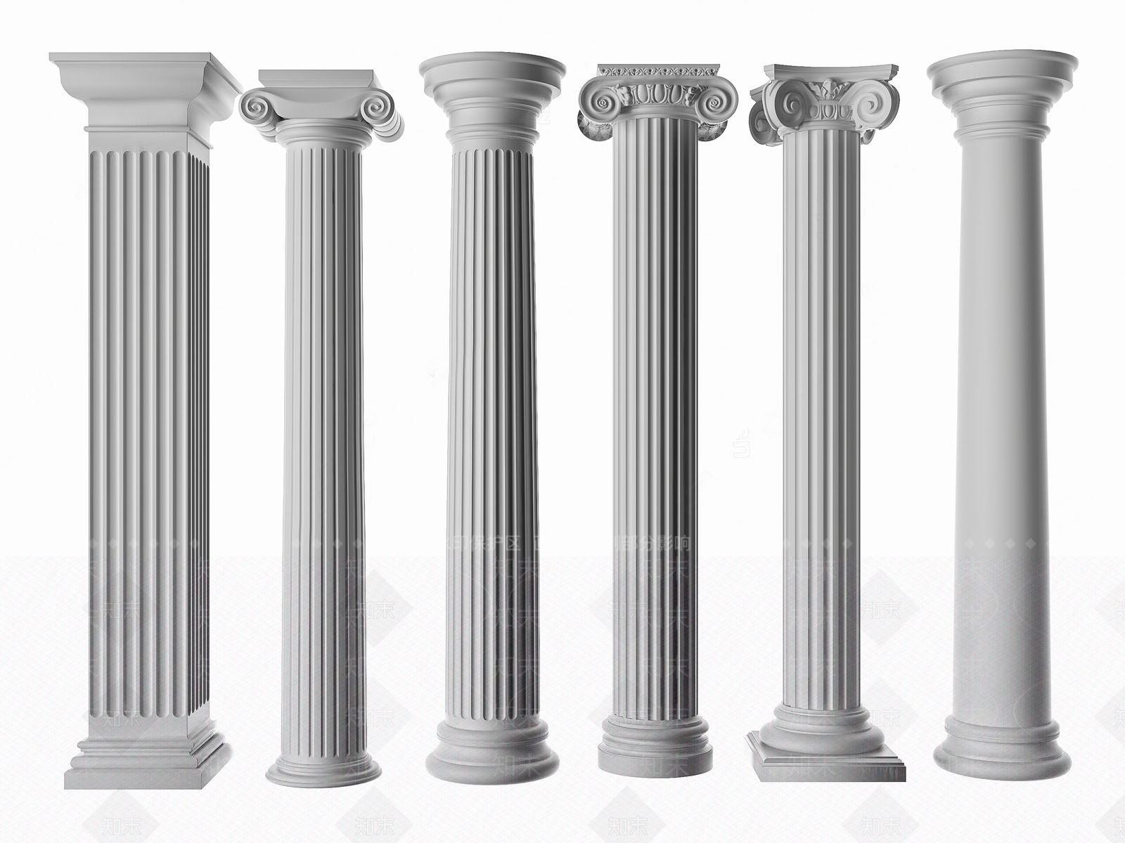 欧式罗马柱SU模型下载【ID:1129882224】
