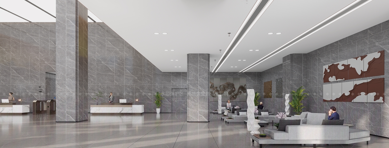 现代公司大堂3D模型下载【ID:1129885347】