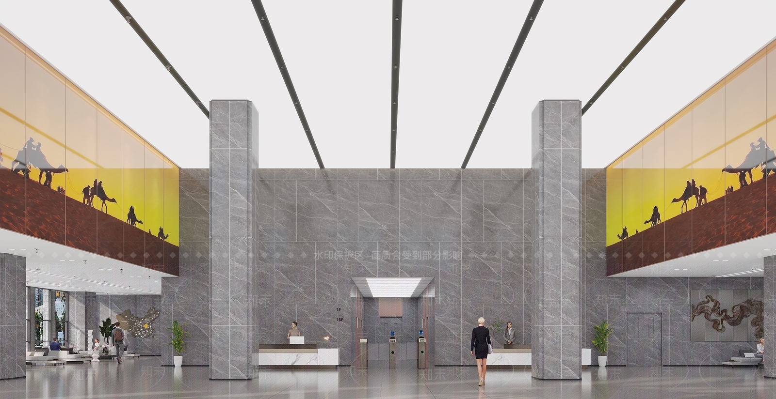 现代公司大堂3D模型下载【ID:1129885347】