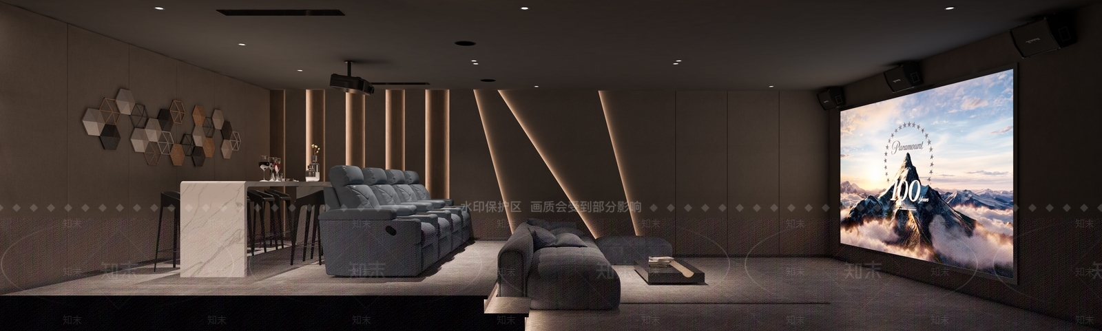 现代影音室3D模型下载【ID:1129936673】