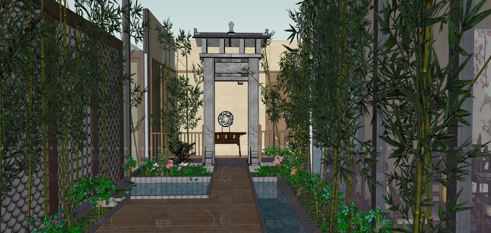 中式酒店SU模型下载【ID:1129889874】